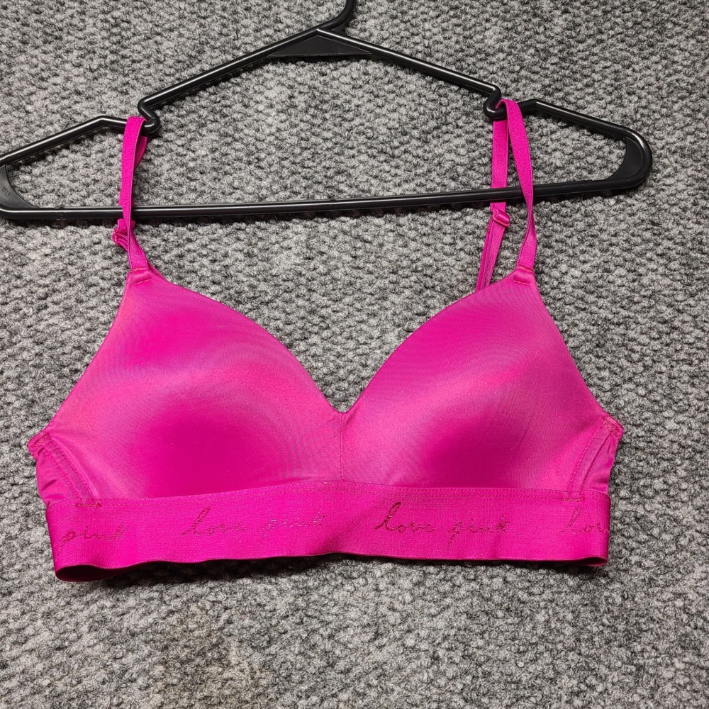 Victorias Secret PINK Wear Everywhere Wireless Bra Magenta Pink 32A